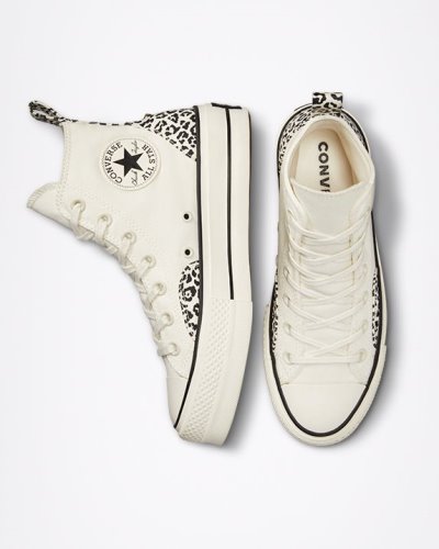 Converse Chuck Taylor All Star Animalier Lift Platform Dame Hvite Billig hos Converse Nettbutikk Norge