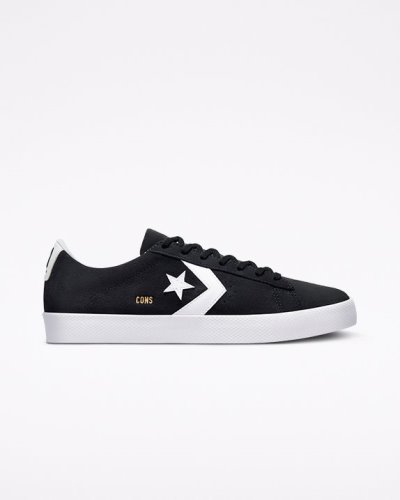 Converse CONS Pro Leather Vulcanized Pro Lave Sko Dame, Svart NO-670680